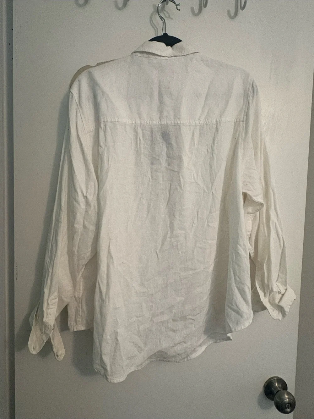 Universal Thread Off-White Linen Button Front Shirt - Picture 3 of 3
